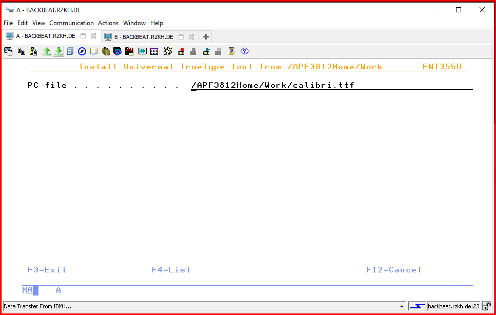 How to install a font in INTERFORM400 8 How to install a font in INTERFORM400 7